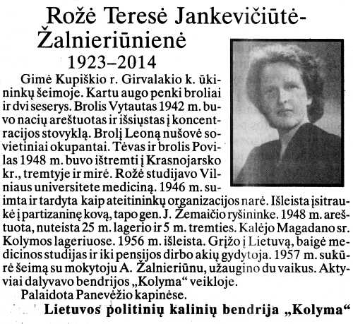Rožė-Teresė-Žalnieriūnienė-Jankevičiūtė „Tremtinys“, 2014.01.24 Nr. 3